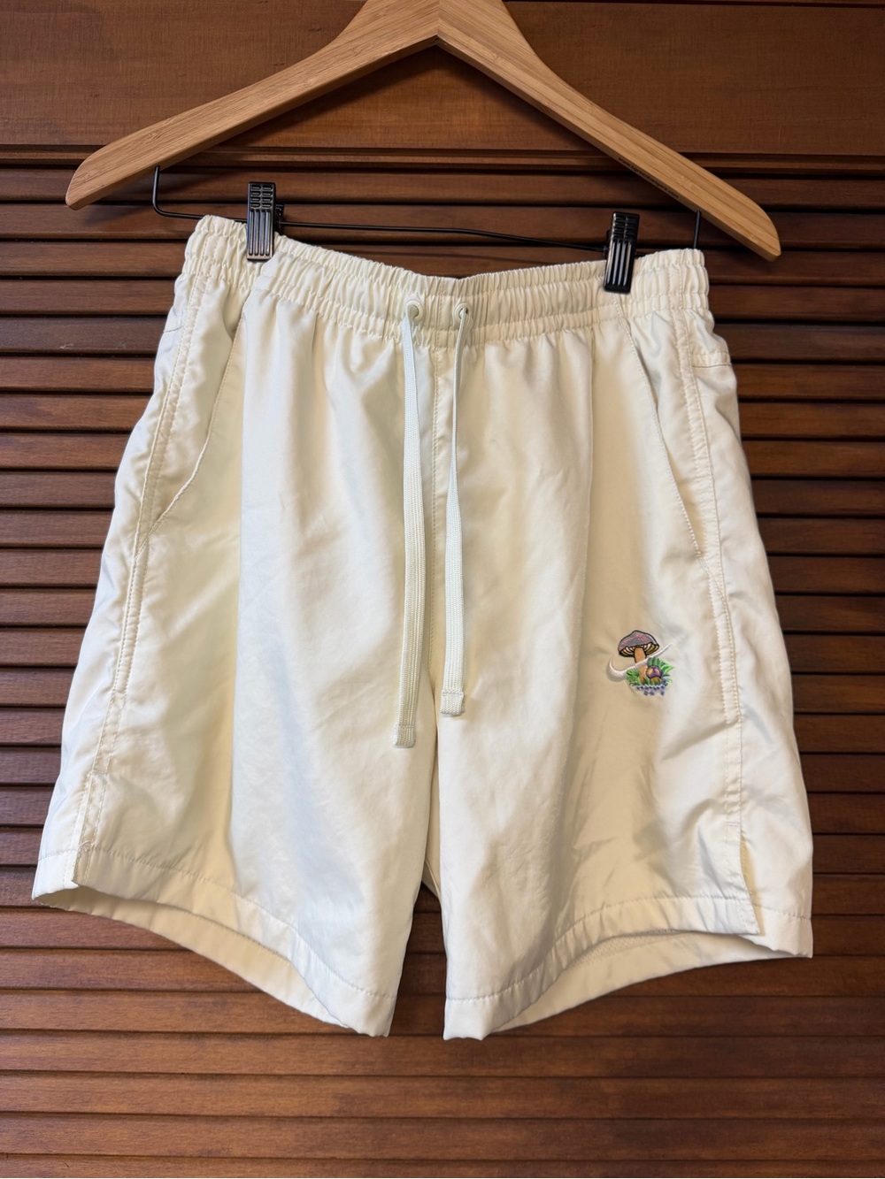 Nike Light Yellow Swim Trunks with Mushroom Embroidery